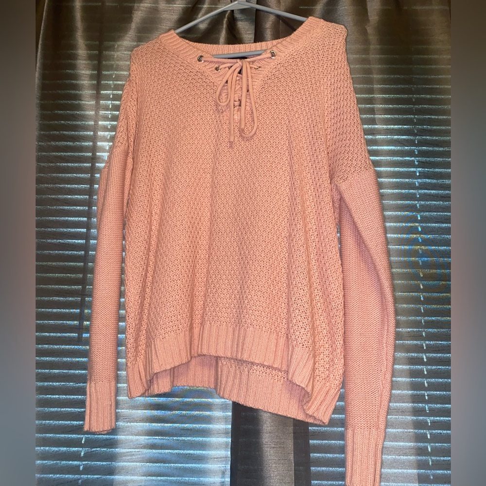 Knitted pink sweater
